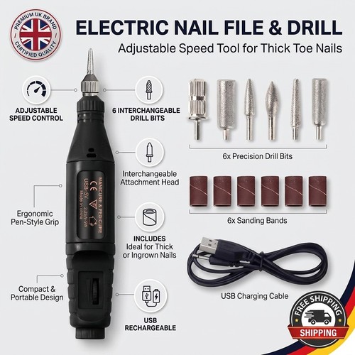 Electric nail file - for, thick